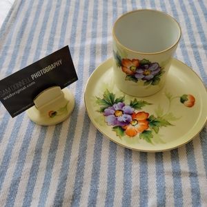 Antique Meito China cup, saucer and placeholder set